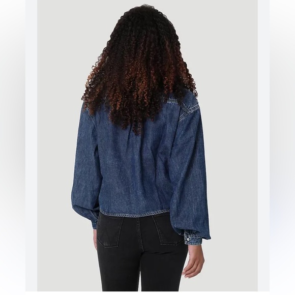 Wrangler Girlfriend  Shirt Dark Wash - Picture 2 of 12